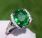 Tsavorite & diamonds ring 14k white gold green grossular garnet 6.38 ctw gia certified