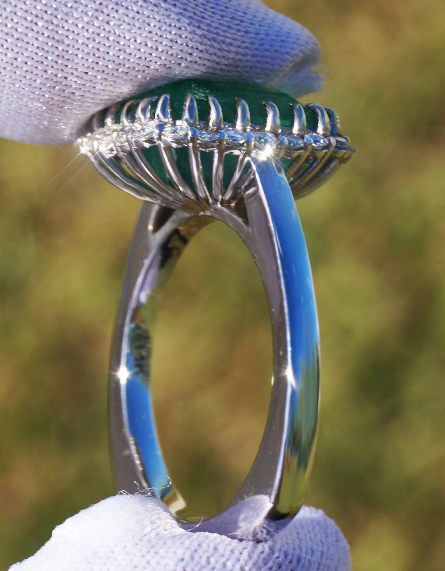 diamond Emerald ring white gold 14k green 5.54ctw gia certified