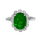 gold ring Tsavorite diamond 14k oval green grossular garnet gia certified 3.44ctw