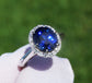ring Sapphire diamond 14k white gold madagascar royal blue oval 3.85ctw gia certified