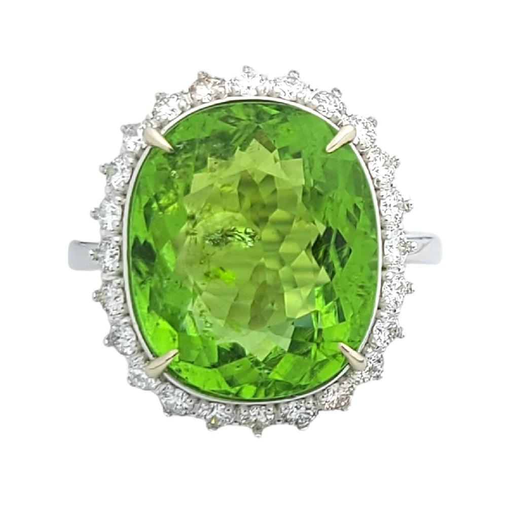 Paraiba tourmaline green copper bearing ring 14k gold diamond gia certified 10.47ctw oval cut