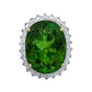 Green Paraiba tourmaline copper bearing ring diamond 14k white gold 10.72 ctw gia certified green