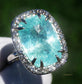Paraiba tourmaline copper bearing ring gold diamond 14k gia certified 17.0ctw