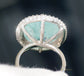 Paraiba tourmaline copper bearing diamond ring gia certified 14k white gold 21.92ctw