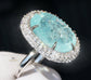 Paraiba tourmaline copper bearing diamond ring gia certified 14k white gold 21.92ctw