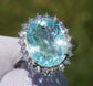 Paraiba tourmaline & diamond copper bearing ring white 14k gold gia certified 7.31ctw