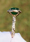 Tsavorite ring diamond yellow gold 14k green oval grossular garnet gia certified 5.52ctw