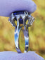 Tanzanite ring diamond gold white 14k cushion cut 6.60ctw gia certified