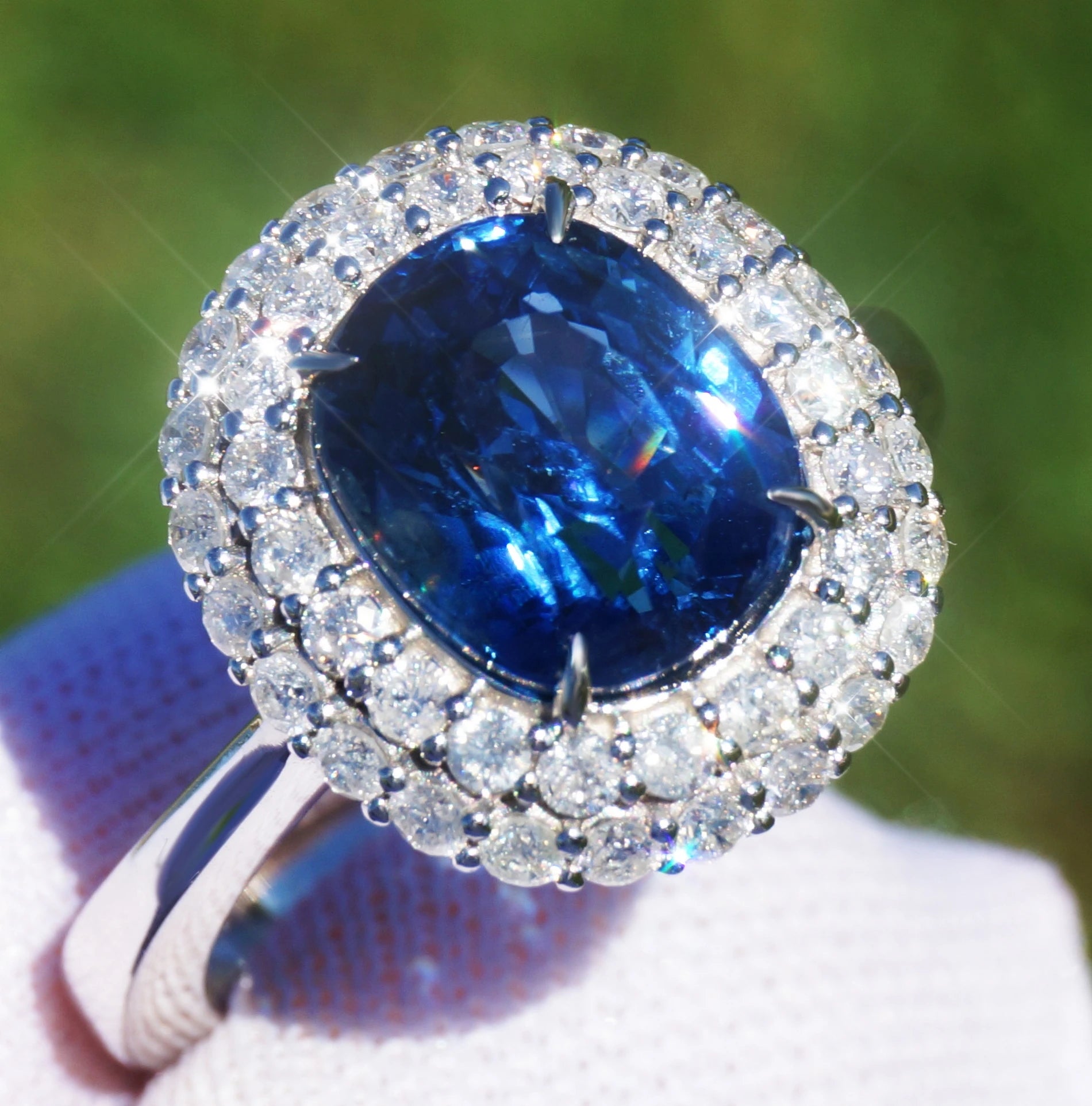 Original Ceylon Blue Sapphire Stone Ring Corundum Genuine Ceylon Sapphire  Ring | eBay