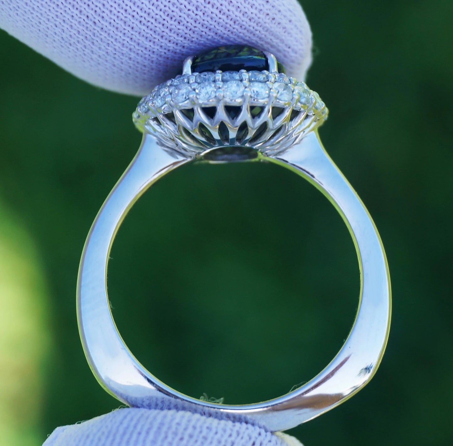 Sapphire diamond ring gold no heat 4.76ctw gia certified genuine blue oval ethiopia