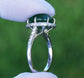 Tsavorite & diamonds Ring GIA certified 14k white gold 7.73 ctw green oval cut